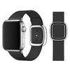 Apple Strap – Magnetic Leather – Black w/ Silver Buckle