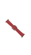 Apple Strap – Magnetic Leather – Red w/ Rose Gold Buckle