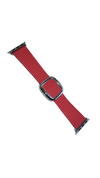 Apple Strap – Magnetic Leather – Red w/ Silver Buckle